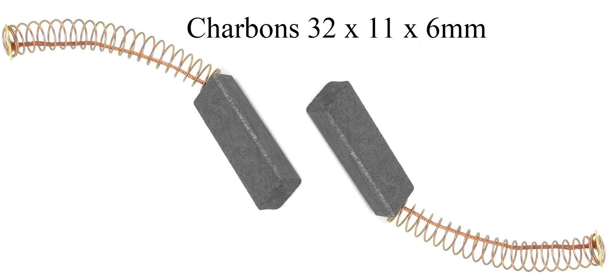 Balais de charbon de moteur - Dimensions : env. 6,3 x 8 x 13,8 mm