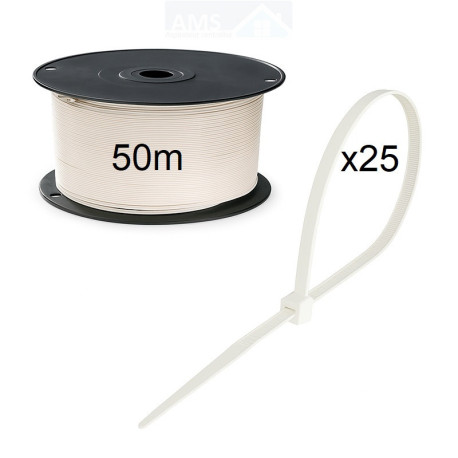 Câble basse tension 50 m de fils + 25 rilsan