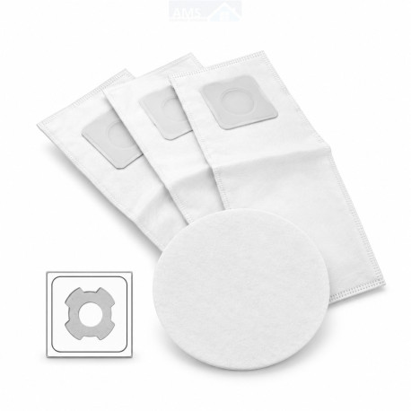3 sacs électrostatiques à 4 crans + 1 filtre compatible CYCLOVAC