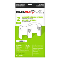 Sacs SAC20 Drainvac 41 L – Lot de 2 – Pro2 / G2 / Summum