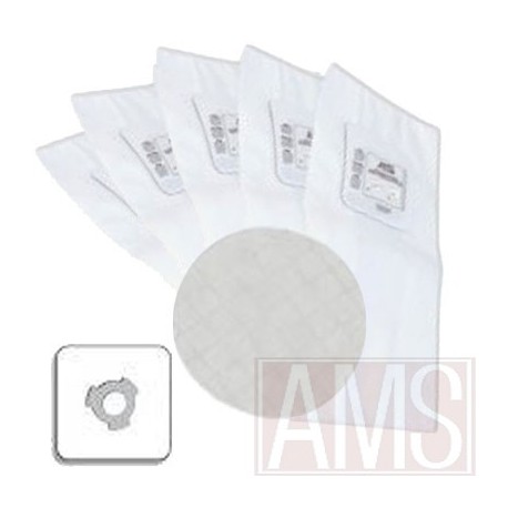  5 sacs électrostatiques à 3 crans + 1 filtre compatible CYCLOVAC